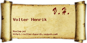 Volter Henrik névjegykártya